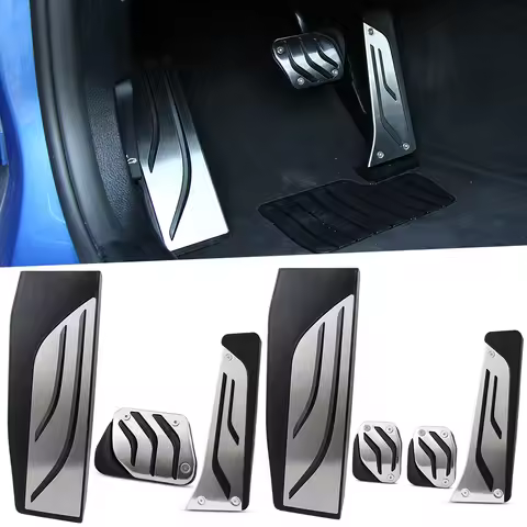 AT/ MT Aluminum Alloy Car Pedal Foot Rest Pedals Plate Cover for BMW 1 3 5 7 Series X1 X3 X4 X5 X6 F