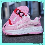 Hot sale！！！ 30-40 LED Double Roller Skate Shoes Women Men Automatic Luminous Sneakers roller shoes k