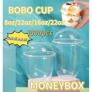 1000PCS Plastic cup Bobo cup for milk tea disposable cup for halo halo 8oz/12oz cup/22oz
