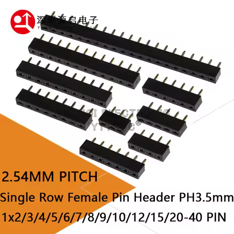 10pcs 2.54mm Ph3.5 Short Profile Single Row Straight 1x3/4/5/6/7/8/9/10/12/20/40P Rohs Gold Pcb Male