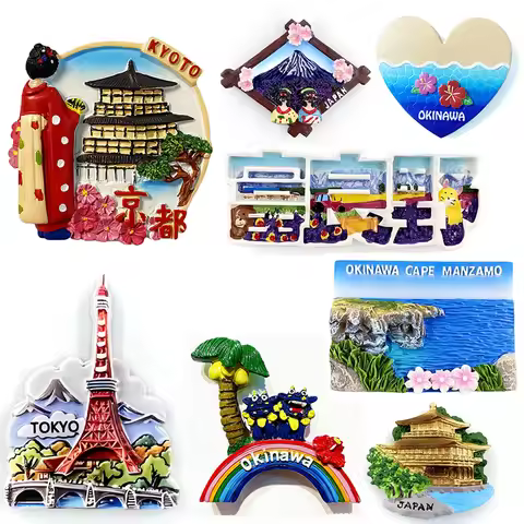Japan Fridge Magnets Whiteboard Message Board Decorative Tokyo Okinawa Travel Souvenir Refrigerator 