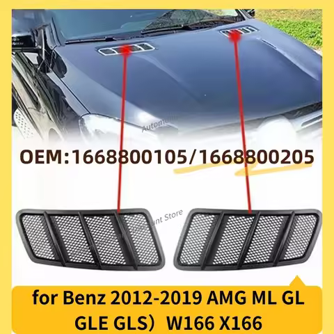 for 2012-2019 Mercedes Benz W166 X166 ML GL GLE GLS GL350 GL450 Engine Hood Scoop Air Vent Grille Co