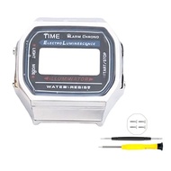 ชุดอุปกรณ์ดัดแปลงตัวเรือนนาฬิกาโลหะสำหรับ Casio A168 A168W A168WGG-1B A164WA-1 ตัวเรือนและสายนาฬิกาส