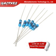 50pcs 1/2W Metal film resistor 1R~2.2M 100R 220R 330R 1K 1.5K 2.2K 3.3K 4.7K 10K 22K 47K 100K 100 22