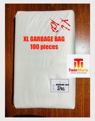 GARBAGE BAG clear (XL 30X37)(WITH GUSSET) PE PLASTIC .001 thickness 100 pieces