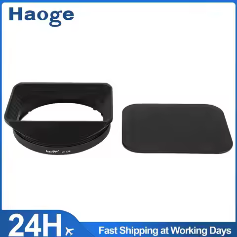 Haoge LH-X18 Bayonet Square Metal Lens Hood with Cap for Fujifilm Fuji XF16-80mm F4 R OIS WR,XF16-55
