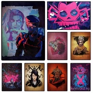 Graffiti Style Arcane Anime Poster Jinx Vi Mel Ekko Cartoon Character Vintage Canvas Painting Game W