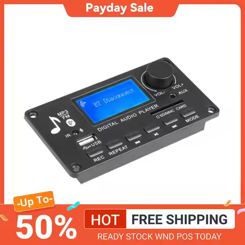 12V LCD MP3 Decoder Lyrics Display Bluetooth-Compatible 5.0 LCD MP3 WMA WAV Decoder Board USB TF FM 