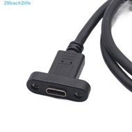 BACK2LIFE Type C Extension Cable Panel Fixation With Nut With Screw Hole Type C USB3.1 Panel Mount L
