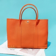 Hermes H071898CKAA Garden Party GP36 嬰粟橙銀釦絲巾內裡 手提包