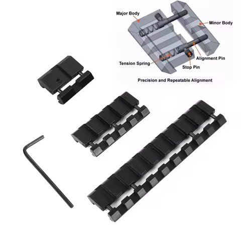 1/4/9 Slots 11mm To 20mm Snap-in Rail Adapter 11mm Dovetail To Picatinny Rail Adapter Airsoft Huntin