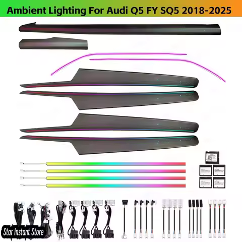 Star Dynamic Wood Ambient Light for Audi Q5 FY SQ5 2018-2025 Europe Short Wheelbase Version MMI Cont