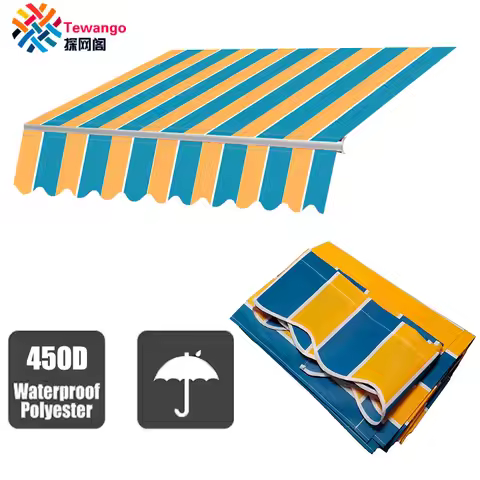 Retractable Awning Striped Outdoor awning folding arm awning high light fastness window balcony gard