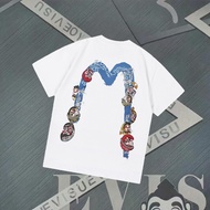 2026 EVISU Baharu Baju-T Bercetak Lelaki dan Wanita, Baju-T Lengan Pendek Longgar, Baju-T Trendy, Ba