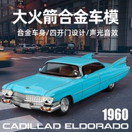 [Lijiaxin 1:24] Cadillac Big Rocket Convertible Alloy Car Imitation Classic Car Toy Car DL2512.10