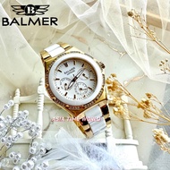 宾马 Balmer 7885M GP-1 Elegance Sapphire Women Watch with White Dial and Gold Stainless Steel with Ceramic