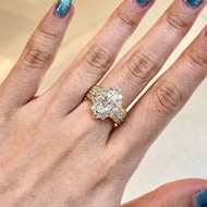 Marquise Cut 6*12mm 2ct Full Moissanite Ring S925 Sterling Silver 18k Gold Plated Wedding Ring Women