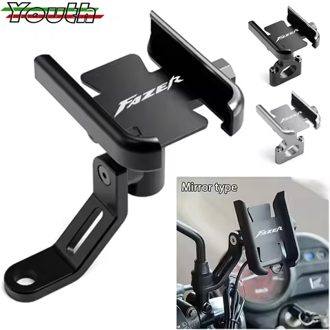 For Yamaha FAZER FZ6 FZ1 FZ8 FZS Fazer FZ1N FZ1S FZ6S FZ8N Motor Aluminum Handlebar Mirror Mobile Ph