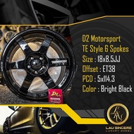 D2 TE Style 6 Spokes 18x8.5JJ 5x114.3 Bright Black (Hitam Terang)
