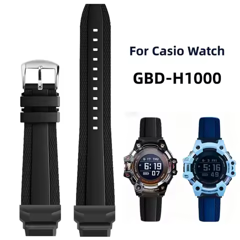 FKM Rubber Strap for G-SHOCK Casio Smart Watch GBD-H1000 GBD H1000 Fluororubber Watch Band Waterproo