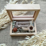 KAYU Ring holder ring box ringbearer wooden ring box jewelry box ring holder rustic ring holder