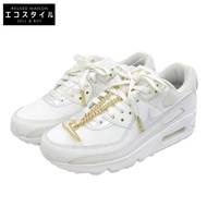 Nike 女款 Air max 90 Swoosh Chain，白色/深甜菜根色，23cm 碼，DC1161-100，近全新 [二手]