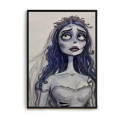 Tim Burton's Corpse Bride Luxury Home Decor Decorative Painting on Canvas Poster Room Decors Aesthet