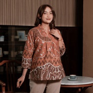 KATUN Puwastri Batik - Blouse Top Batik Boutique Women's Office Work Premium Cotton