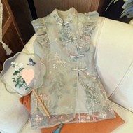 A ai2 Girls Summer Two Suits Korean Fashion New Chinese Cheongsam Dress Shorts Fashionable Trendy202