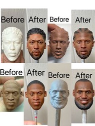 代工重塗+代訂白模1/6 enterbay NBA 球星頭雕 Antony Davis Paul George Dennis Rodman LeBron James