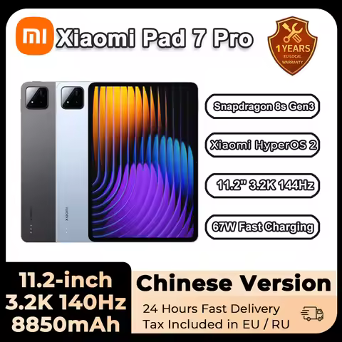 Xiaomi Mi Pad 7 Pro Tablet PC Snapdragon 8s Gen 3 Processor 11.2-inch 3.2K 144Hz Display 8850 mAh |