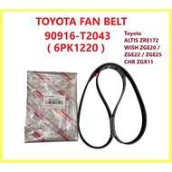 ORIGINAL TOYOTA WISH SEPET ZGE20 ZGE22 ZGE25 (2012-2017) C-HR CHR ZGX11 FAN BELT > 6pk1220 > 90916-T