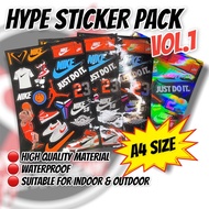 HYPE Sticker Pack - Vol. 1 | A4 Size | Waterproof | Indoor/Outdoor
