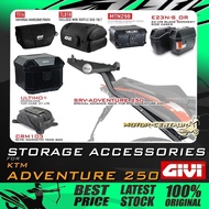 GIVI KTM ADVENTURE 250 SRV SPECIAL RACK/SBL SIDE BAGS HOLDER & KOTAK/BOX MTN39/MTN29 ALUMINIUM TOP C