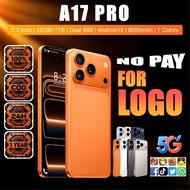 Handphone Android 5G 16GB RAM 1TB ROM 108MP 8000mAh Smartphone 7.3 Inch Large Screen Dual SIM 1 Year