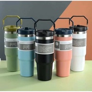 HIJAU Umber Macaroon Gradient Tumbler With Handle 890ml Viral Tumbler Stainless Tumbler -4048 - Gree
