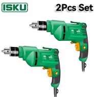 ISKU Mesin Bor Listrik 10mm Electric Drill Bor Beton Kayu Besi Tembok Bor Listrik Impact Drill