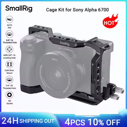 SmallRig A6700 Cage Kit for Sony Alpha 6700 Built-in Quick Release Plate for Arca with Cable Clamp f