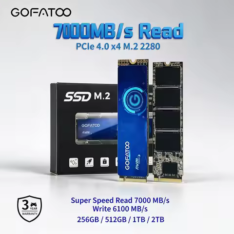 GOFATOO M.2 NVMe PCIe4.0 x4 2280 SSD Up to 7000MB/s High Speed Storage 512GB 1TB 2TB For Laptop PS5 