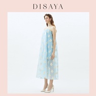 [DISAYA] - Sequin Organza Printed Strapless Dress ชุดเดรสสายเดี่ยว ปักเลื่อมลาย Jewelry ดีเทลถอดสายได้