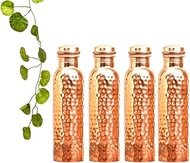 Copper Hammerd Water Bottle 1L, 33 Oz Capacity,Copper Water Bottle For Home &amp; Office Set Of 4 Piece By MD Al Hayat Exports