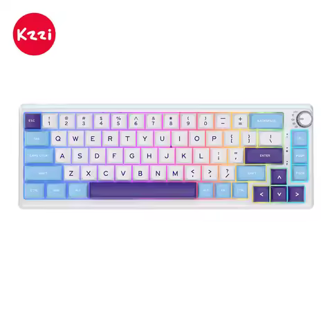 KZZI K68pro 68% Layout Keyboard Rgb Three-mode Wireless Mini Keyboard 68 Keys Portable Mechanical Ke