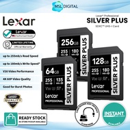 Lexar SILVER PLUS SD SDXC Memory Card | 4K V30 UHS-I | 64GB/128GB/256GB