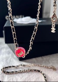 是項鍊✅也可當手鍊 CHANEL 皮穿鍊 書包扣 香奈兒 項鍊 Choker 全新全配