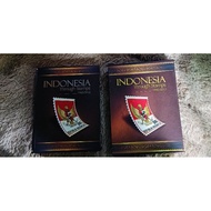Complete Indonesian stamp catalog book with Indonesian thread stamps box 1945-2012