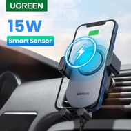 UGREEN Air Vent Car Phone Holder With Wireless Charger Automatic Sensor Qi 15W for IPhone Android Ph