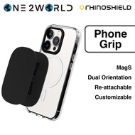 RHINOSHIELD GRIPMAX Compatible with MagS - Grip, Stand, and Selfie Holder for Phones and Cases, Repositionable &amp; Durable