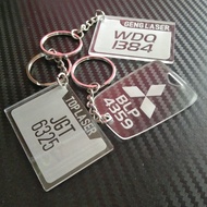 (Top Craft) Keychain Kereta Motor Nombor Plate Akrilik Plate Transparent