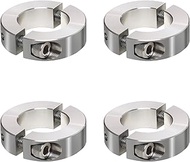 304 Stainless Steel Shaft Collar, Double Split Clamp-On, 3/8" Bore, Set Screw Style, 7/8" OD x 3/8" 