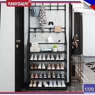 ‖ H storage ‖▣ COD 5-Tier Floor Coat Rack Shoe Integrated Hat Bedroom Room Hanger
